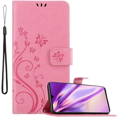 Afbeelding van Cadorabo Hoesje geschikt voor Huawei P30 PRO in BLOEMEN ROZE Beschermhoes bloemmotief met magnetische sluiting, standfunctie en kaartsleuven Book Case Cover Etui