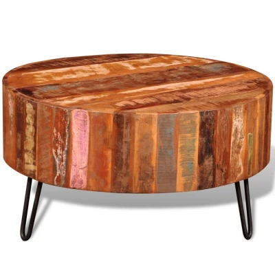 Afbeelding van Salontafel rond massief gerecycled hout