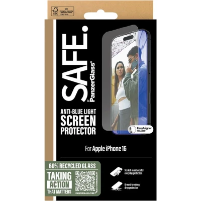 Afbeelding van PanzerGlass Screenprotector Geschikt voor iPhone 16 SAFE EyeCare Ultra Wide Fit