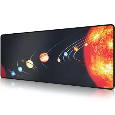Afbeelding van EFISH Grote gaming muismat met genaaide randen, geavanceerde muismat, duurzame antislip natuurlijke rubberen onderkant, wasbare toetsenbord mat, bureau onderlegger voor gamers, kantoor en thuis, 80 x