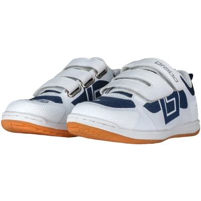 Afbeelding van Brabo Indoor Velcro Zaalhockeyschoenen Junior Force Navy Wit Hockeyschoenen