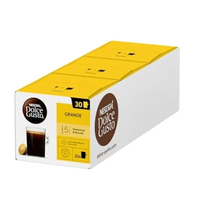 Image de nescafédolcegusto Nescafé Dolce Gusto Grande Boîte de conservation XXL, 90 capsules café, sélection Arabica &amp; Robusta, crème fine et arôme puissant, préparation rapide, lot 3 (3 x 30 capsules)