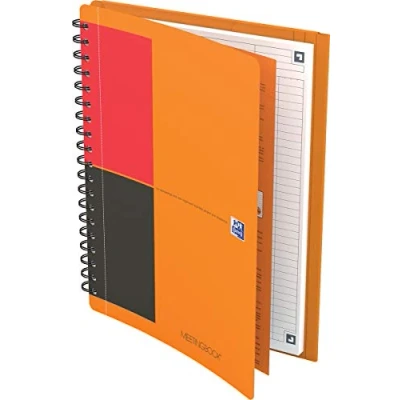 Afbeelding van Oxford INTERNATIONAL meetingbook connect, stevige kartonnen kaft oranje, 160 bladzijden,ft B5, gelijnd 5 stuks