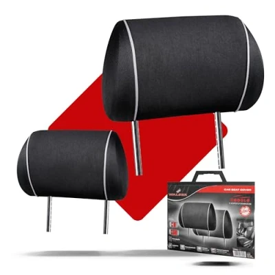 Afbeelding van Walser Auto hoofdsteun hoes Modulo 2 stuks set universele hoezen voor