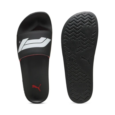 Image de PUMA Formula 1® Leadcat 2.0 Logo Slides Unisex, Chaussures, Noir/Blanc, 44.5