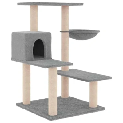 Afbeelding van vidaXL Kattenmeubel met sisal krabpalen 82,5 cm lichtgrijs