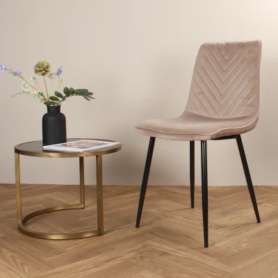 Afbeelding van Gaby eetkamerstoel velvet champagne