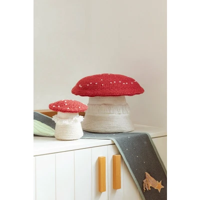 Afbeelding van Lorena Canals Opbergmand Big Mushroom Ø38xH33cm Rood/Wit