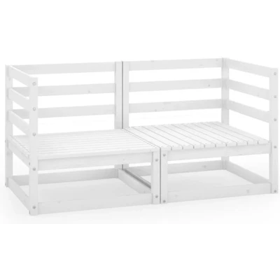 Afbeelding van Tuinhoekbanken 2 St Met Kussens Massief Grenenhout 1 / Nee Wit