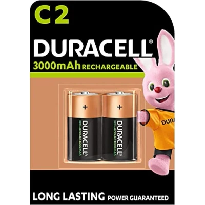 Afbeelding van 2 x Duracell C, oplaadbaar, 3000 mAh, HR14/DC1400 (1 blister met batterijen), batterijen