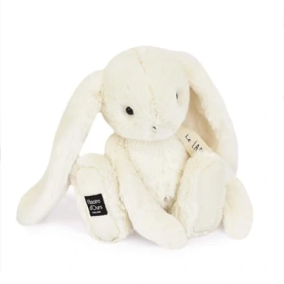 Afbeelding van HISTOIRE D&#039;OURS Pluche dier wit konijn collectie LE LAPIN 32 cm zeer zacht om te knuffelen lange oren aaien cadeau idee voor verjaardag kinderen en knuffeldier baby&#039;s HO3242