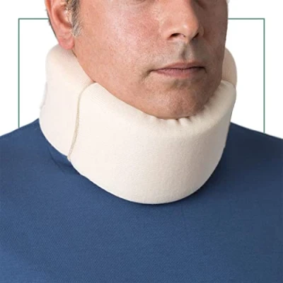 Afbeelding van ORTONES Minerve halsband, zacht, met afneembare hoes, neksteun, verlichting van pijn en druk in de wervelkolom, eenheidsmaat, beige