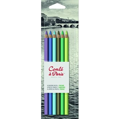 Afbeelding van Conté a Paris 50113 set van 6 pastelpotloden (landschappen, hoogwaardige kunstenaars, romige textuur, heldere kleuren)