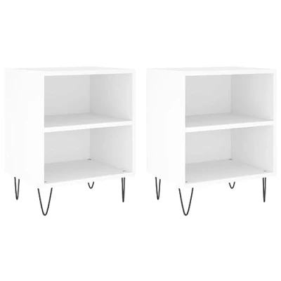 Image de vidaXL Tables de chevet 2 pcs blanc 40x30x50 cm bois d&#039;ingénierie826765