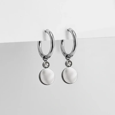Afbeelding van Ponytail&amp;Co Oorringen met Muntje Staal