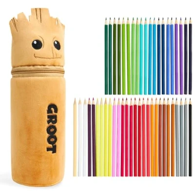 Afbeelding van Marvel Pennenetui voor kinderen, jongens, klein pluche Etui Spiderman etui, cadeau idee superhelden, Bruin Groot, kinderen