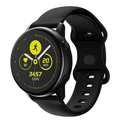 Afbeelding van Cadorabo Siliconen bandje 22mm geschikt voor Samsung Galaxy Gear S3 / 2 in ZWART Vervangingsmanchet Huawei Watch GT Pro Ticwatch enz.