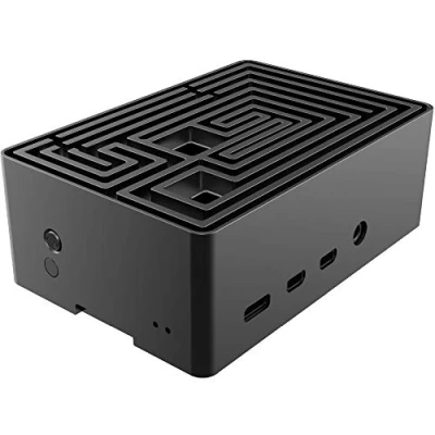 Afbeelding van Akasa Labyrint Raspberry Pi 4 behuizing verborgen Micro SD sleuf aan/uit knop passieve koelbehuizing warmtepads aluminium koellichaam