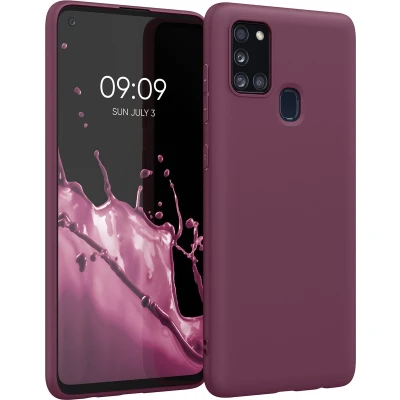 Afbeelding van kwmobile telefoonhoesje geschikt voor Samsung Galaxy A21s Hoesje smartphone Back cover in bordeaux violet