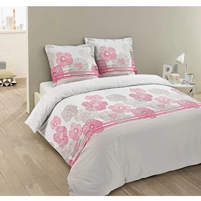 Afbeelding van Vision Flo Dekbedovertrek 240x220cm lits jumeaux met 2 bijhorende slopen 100% katoen
