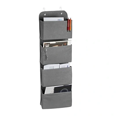 Afbeelding van Relaxdays hangende wandorganizer deur organizer opberger 104 x 31 10 cm grijs