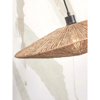 Afbeelding van GOOD&amp;MOJO Vloerlamp Iguazu Bamboe/Jute Zwart 78x55x176cm