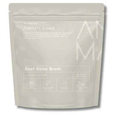 Afbeelding van Bouillon d&#039;os en poudre de bœuf saule [500 g] 50 portions env. 81 % collagène Fabriqué Suède Allemagne sans additifs, sucre et lactose Certifié halal