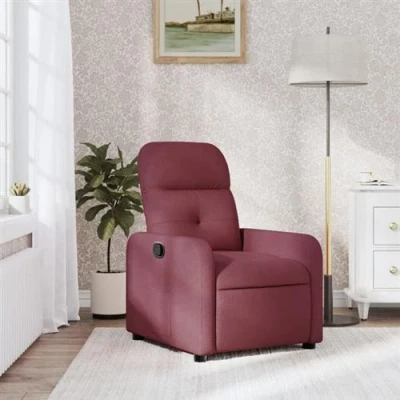 Afbeelding van vidaXL Fauteuil verstelbaar stof wijnrood