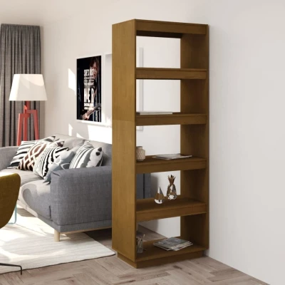 Afbeelding van Boekenkast/kamerscherm 60x35x167 cm grenenhout honingbruin