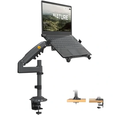 Afbeelding van NB North Bayou Laptop Stand &amp; Monitor Mount 2 in 1 voor 10 17 inch tablets en tot 30 schermen, max. belasting 9 kg VESA 75/100 mm laptophouder H100 FP