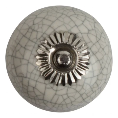 Afbeelding van Meubelbeslag Meubelknop 40mm wit Craquelé
