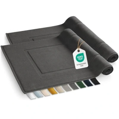 Afbeelding van Blumtal Terry Badmat 100% Katoen in 50x80 cm Oeko Tex gecertificeerd &amp; douchemat Set van 2 stuks Zand