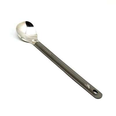 Afbeelding van TOAKS Titanium lange handgreep lepel met gepolijste kom van (SLV 11)