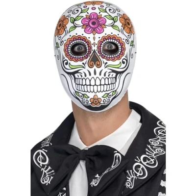 Afbeelding van SMIFFY&#039;S Gekleurd skeletten masker Halloween