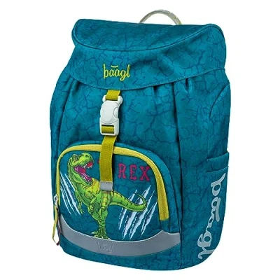 Afbeelding van Baagl Schooltas voor jongens en meisjes van het 1e jaar, lichte schoolrugzak, basisschooltas, T rex