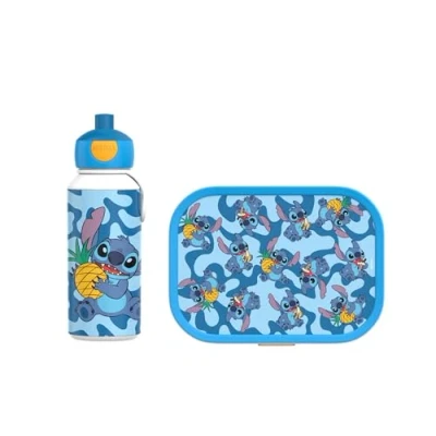 Afbeelding van Mepal lunchset (pop up fles &amp; lunchbox) Campus 400 + 750 ml Broodtrommel en Drinkbeker voor kinderen Bento box Pop drinkfles Stitch