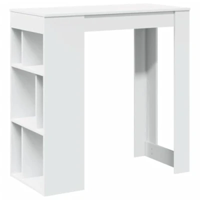 Afbeelding van Bartafel met rekken 102x50x103,5 cm bewerkt hout wit