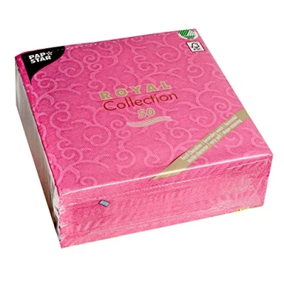 Afbeelding van Royal Collection Set van 50 hoogwaardige handdoeken, 1/4 40 x cm gevouwen, fuchsia roze