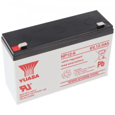 Afbeelding van YUASA NP12 6 accukabel PB volt 12Ah met Faston contact 6,3 mm breed