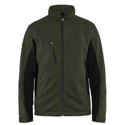 Image de Veste softshell vert olive/noir, col en molleton