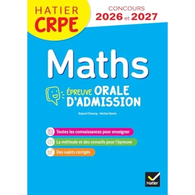 Afbeelding van Mathématiques CRPE 2025 Epreuve orale d&#039;admission