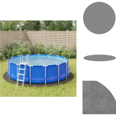 Afbeelding van Zwembadgrondzeil Ø428 cm polyester geotextiel lichtgrijs