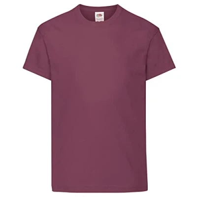 Afbeelding van Fruit Of The Loom Originele T shirt met korte mouwen voor kinderen / kinder (Bordeaux)