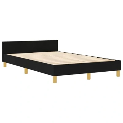 Afbeelding van vidaXL Bedframe Zwart Geëngineerd hout 120 x 190 cm Bed Rechthoekig