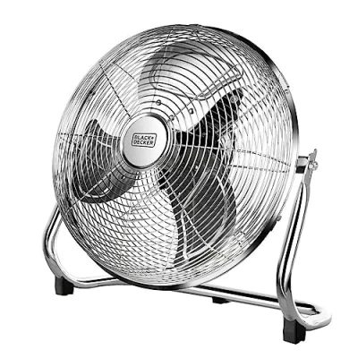 Afbeelding van BLACK+DECKER BXEFF120E Vloerventilator, 120 W, 45 cm diameter, aluminium propellers, 3 snelheden, draaibaar rooster, totale stabiliteit