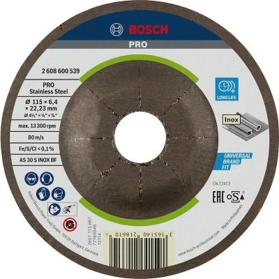Afbeelding van Bosch Accessories Power Tools 2608600539 Afbraamschijf gebogen 115 mm 1 stuk(s) Staal