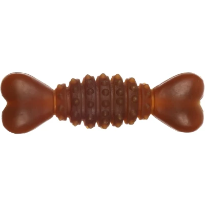 Afbeelding van Flamingo Rubba Speelgoed Honden Hs Rubber Been Met Stekels Bruin L 20x6x6cm 1st 138012