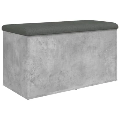 Image de vidaXL Banc de rangement gris béton 82x42x45 cm bois d&#039;ingénierie835050