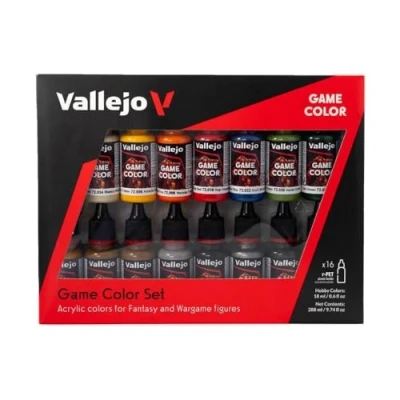 Image de Vallejo Coffret de 16 pots peinture acrylique Couleurs assorties