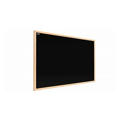 Afbeelding van ALLboards Krijtbord magnetisch met natuurlijk houten frame 90x60cm, magneetbord zwart, beschrijfbaar krijt, magnetic chalkboard, schwarz tafel